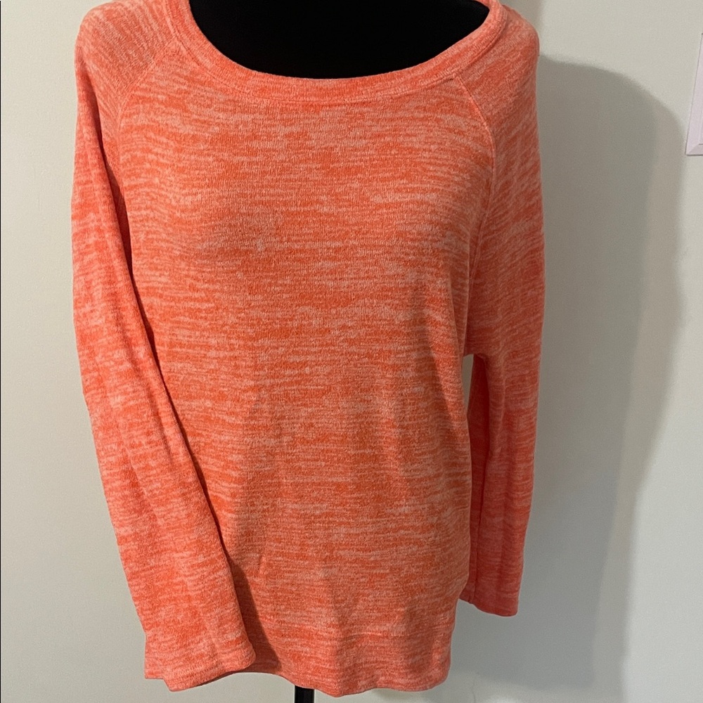 Prana Lightweight Marled Orange Knit Pullover